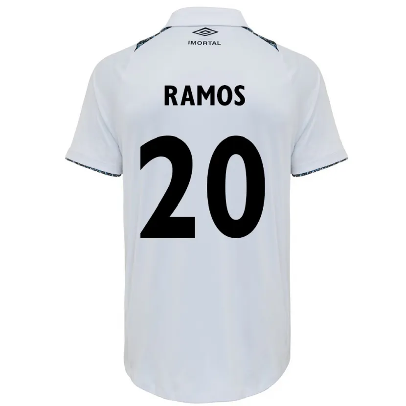 Danxen Enfant Maillot Mónica Ramos #20 Blanc Bleu Tenues Extérieur 2024/25 T-Shirt