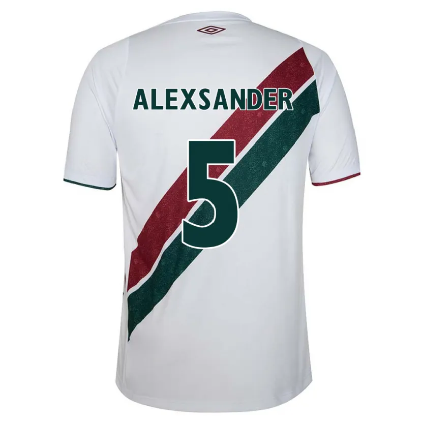 Danxen Enfant Maillot Alexsander #5 Blanc Vert Bordeaux Tenues Extérieur 2024/25 T-Shirt