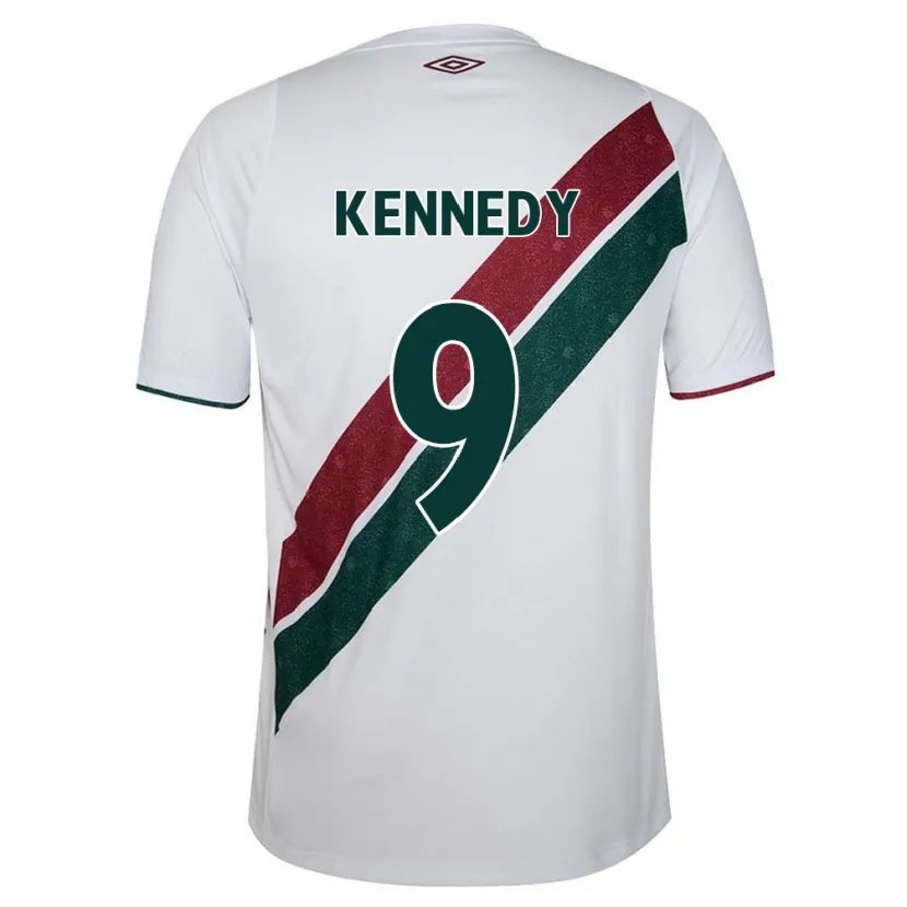 Danxen Enfant Maillot John Kennedy #9 Blanc Vert Bordeaux Tenues Extérieur 2024/25 T-Shirt