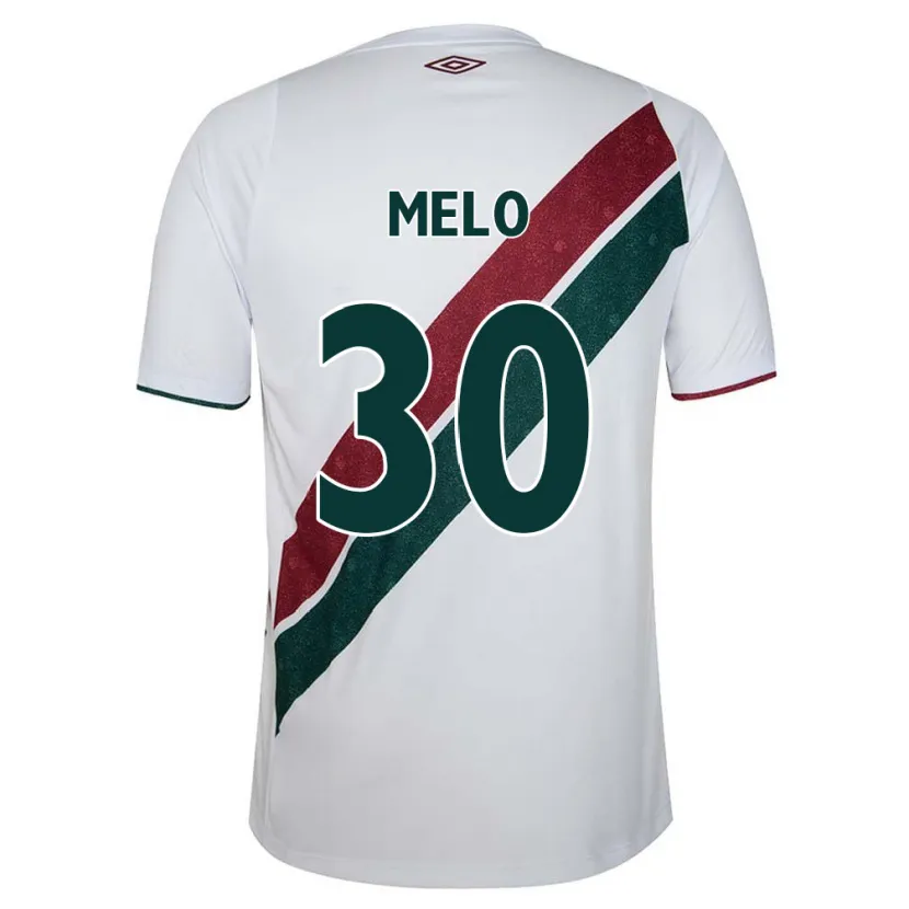 Danxen Enfant Maillot Felipe Melo #30 Blanc Vert Bordeaux Tenues Extérieur 2024/25 T-Shirt