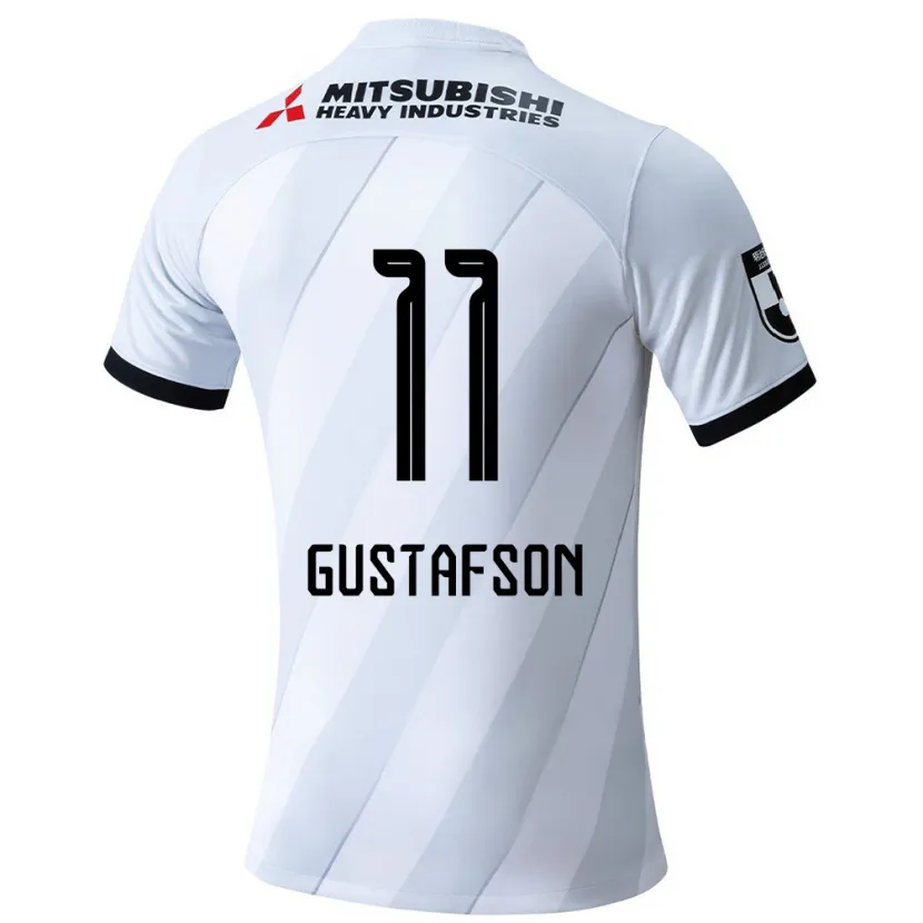 Danxen Enfant Maillot Samuel Gustafson #11 Blanc Gris Tenues Extérieur 2024/25 T-Shirt