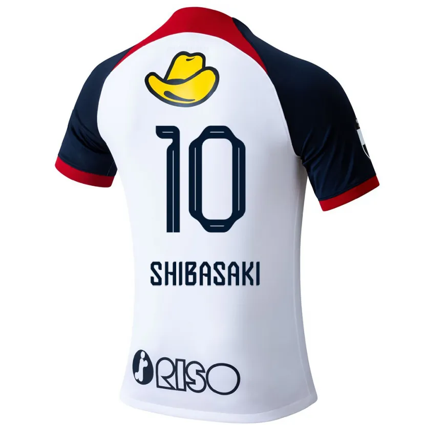 Danxen Enfant Maillot Gaku Shibasaki #10 Blanc Bleu Rouge Tenues Extérieur 2024/25 T-Shirt