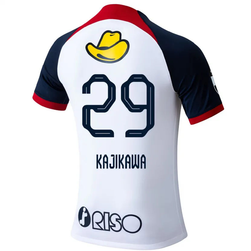 Danxen Enfant Maillot Yuji Kajikawa #29 Blanc Bleu Rouge Tenues Extérieur 2024/25 T-Shirt