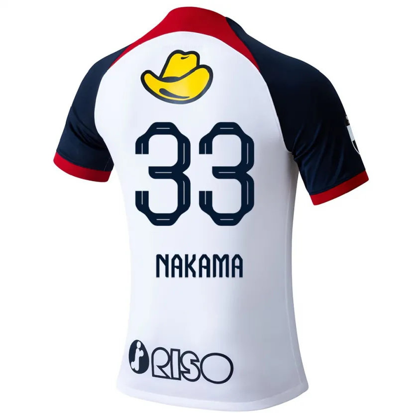 Danxen Enfant Maillot Hayato Nakama #33 Blanc Bleu Rouge Tenues Extérieur 2024/25 T-Shirt