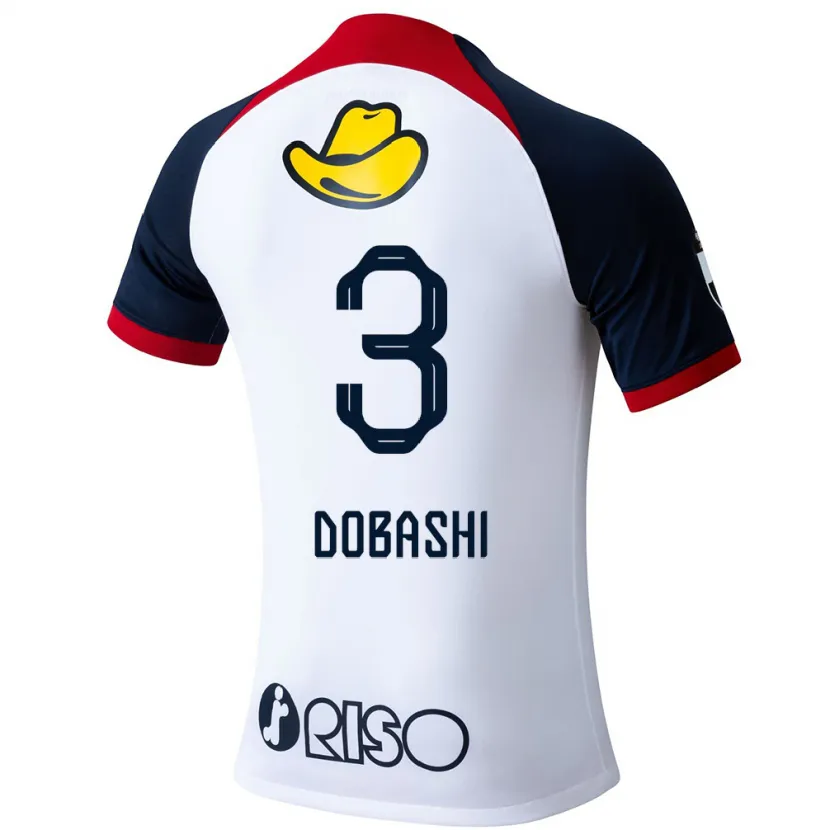 Danxen Enfant Maillot Ryunosuke Dobashi #3 Blanc Bleu Rouge Tenues Extérieur 2024/25 T-Shirt