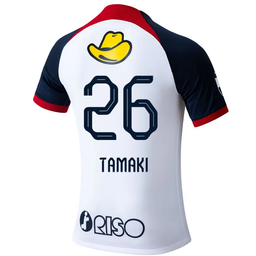 Danxen Enfant Maillot Amon Tamaki #26 Blanc Bleu Rouge Tenues Extérieur 2024/25 T-Shirt