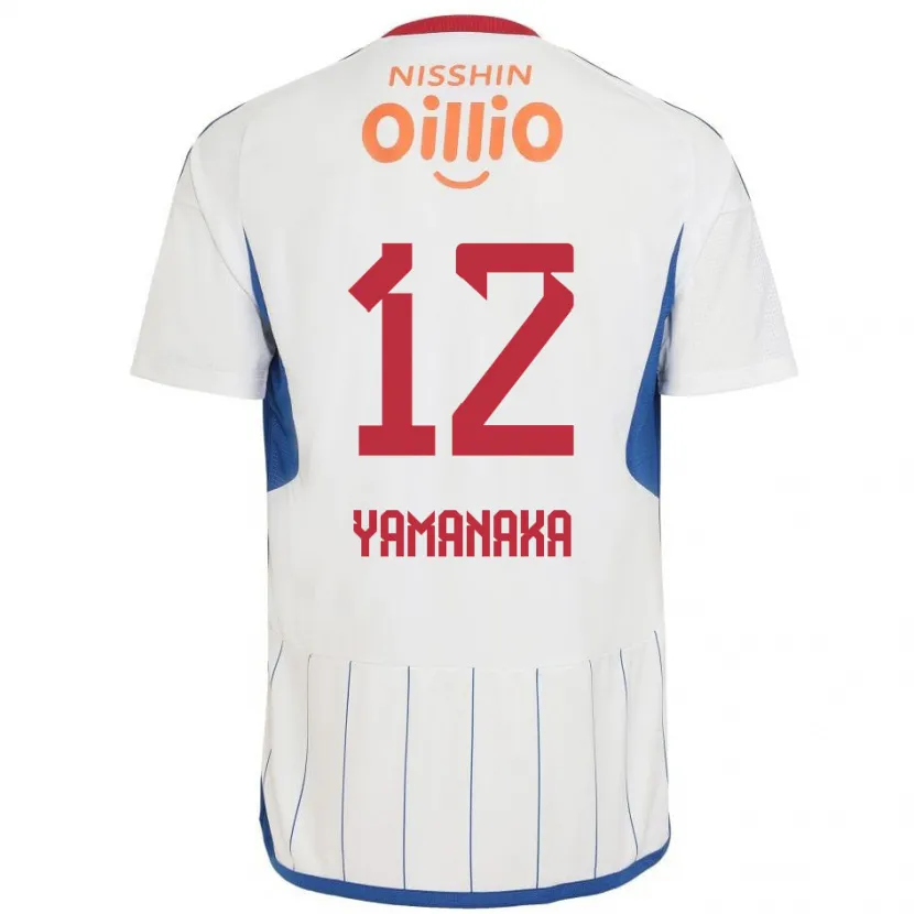 Danxen Enfant Maillot Yuki Yamanaka #12 Blanc Bleu Rouge Tenues Extérieur 2024/25 T-Shirt