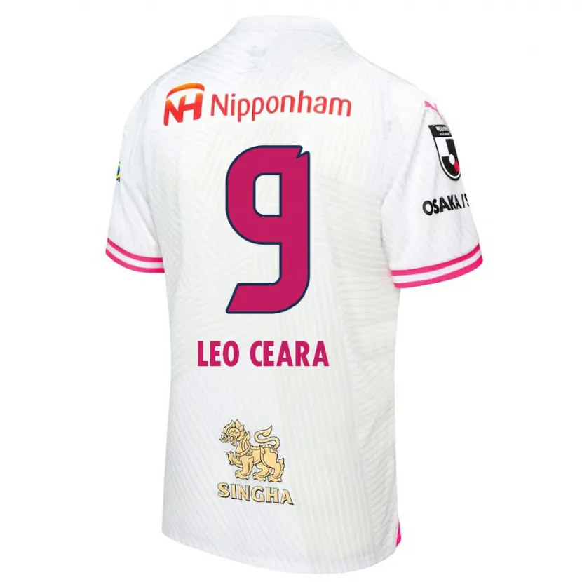 Danxen Enfant Maillot Léo Ceará #9 Blanc Rose Tenues Extérieur 2024/25 T-Shirt