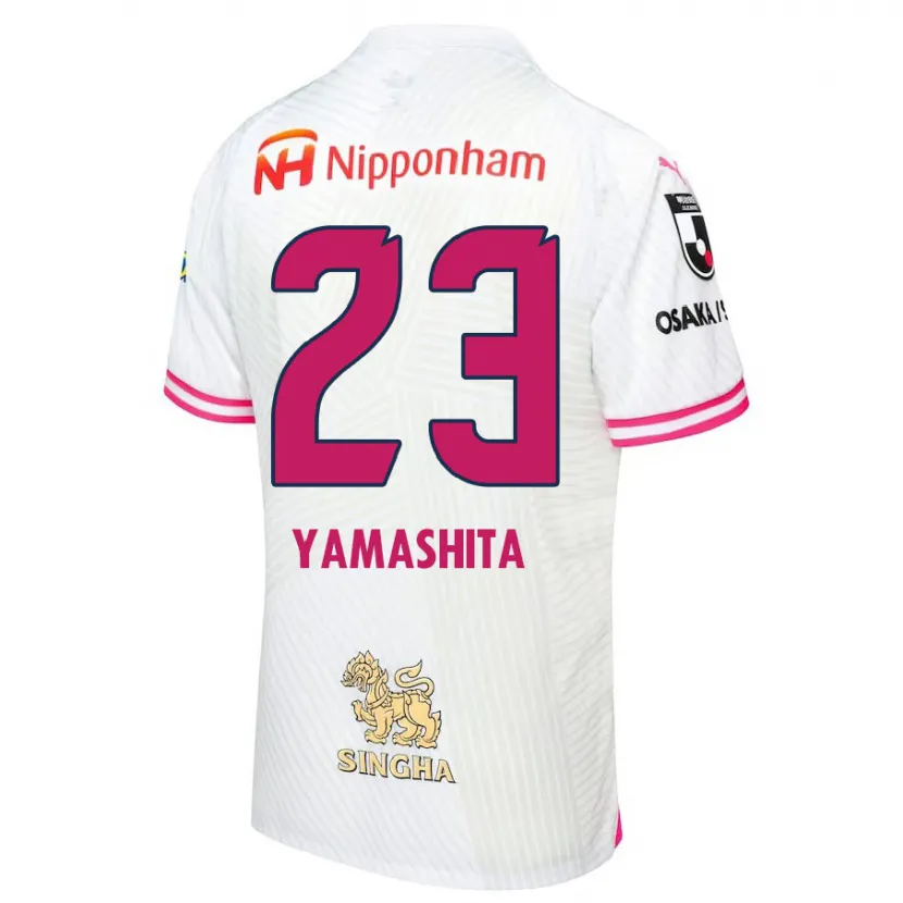 Danxen Enfant Maillot Tatsuya Yamashita #23 Blanc Rose Tenues Extérieur 2024/25 T-Shirt