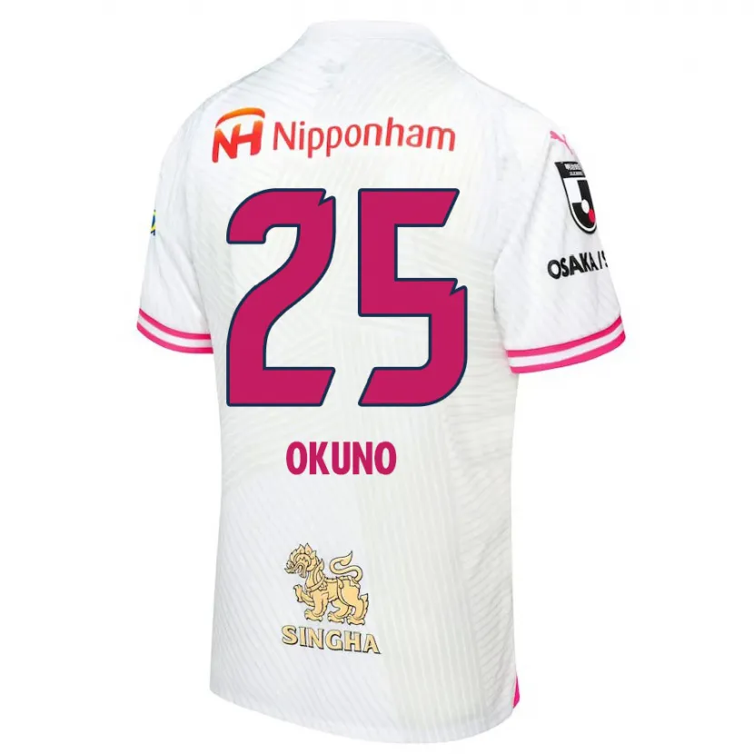 Danxen Enfant Maillot Hiroaki Okuno #25 Blanc Rose Tenues Extérieur 2024/25 T-Shirt