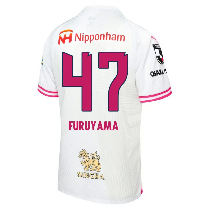 Danxen Enfant Maillot Kengo Furuyama #47 Blanc Rose Tenues Extérieur 2024/25 T-Shirt