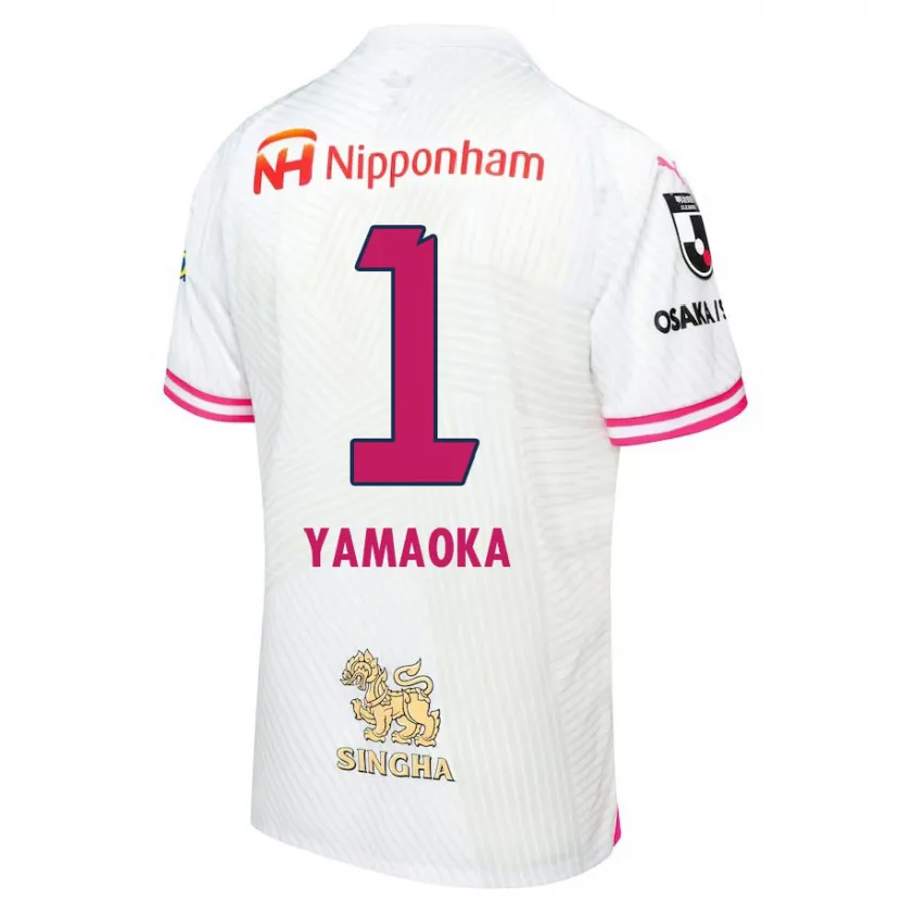 Danxen Enfant Maillot Kumpei Yamaoka #1 Blanc Rose Tenues Extérieur 2024/25 T-Shirt