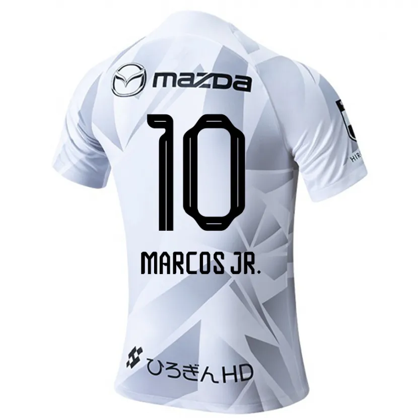 Danxen Enfant Maillot Marcos Júnior #10 Blanc Gris Noir Tenues Extérieur 2024/25 T-Shirt