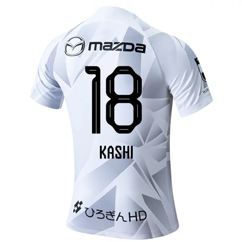 Danxen Enfant Maillot Yoshifumi Kashiwa #18 Blanc Gris Noir Tenues Extérieur 2024/25 T-Shirt