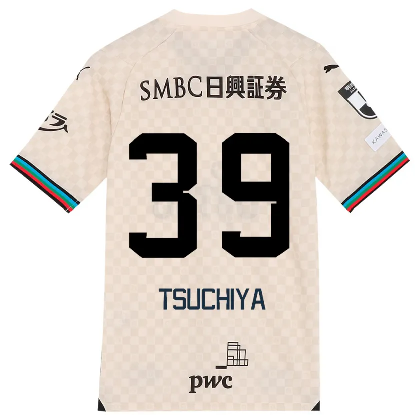 Danxen Enfant Maillot Kaito Tsuchiya #39 Blanc Gris Tenues Extérieur 2024/25 T-Shirt