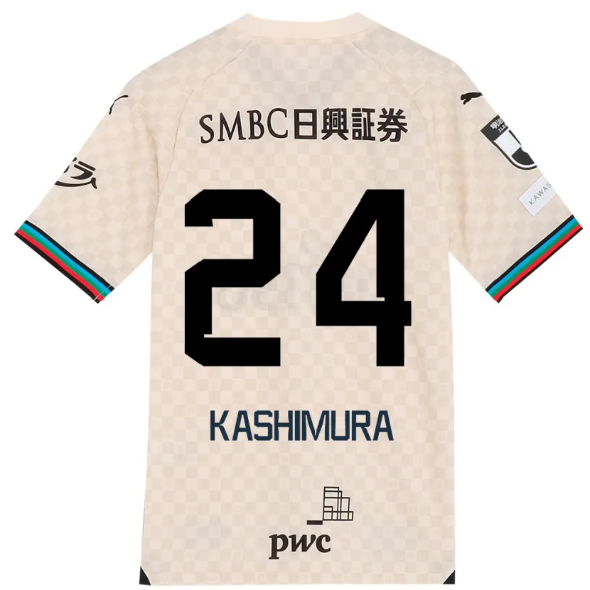 Danxen Enfant Maillot Ryota Kashimura #24 Blanc Gris Tenues Extérieur 2024/25 T-Shirt