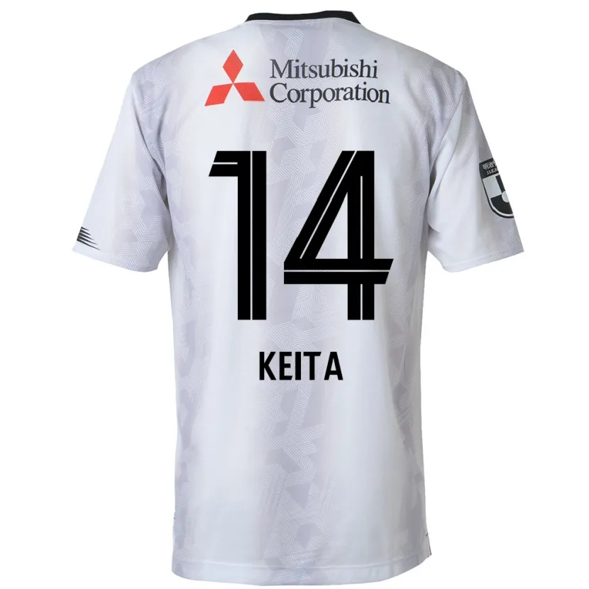 Danxen Enfant Maillot Keita Yamashita #14 Blanc Noir Tenues Extérieur 2024/25 T-Shirt