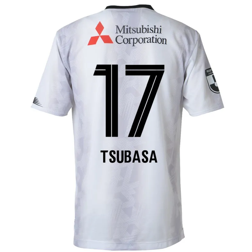 Danxen Enfant Maillot Tsubasa Terayama #17 Blanc Noir Tenues Extérieur 2024/25 T-Shirt