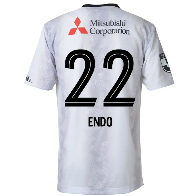 Danxen Enfant Maillot Keita Endo #22 Blanc Noir Tenues Extérieur 2024/25 T-Shirt