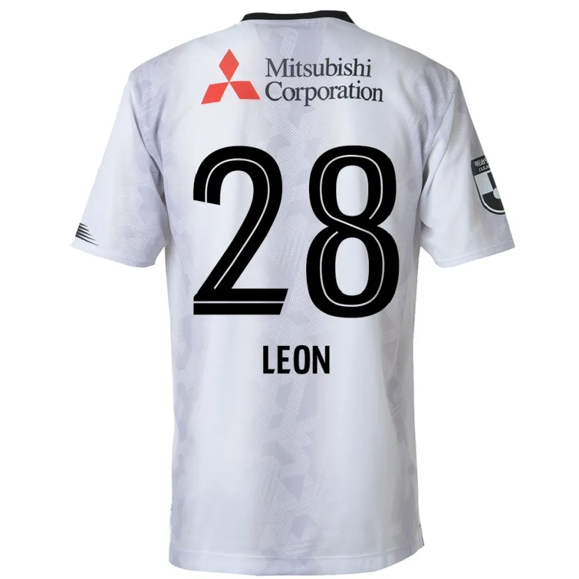 Danxen Enfant Maillot Leon Nozawa #28 Blanc Noir Tenues Extérieur 2024/25 T-Shirt