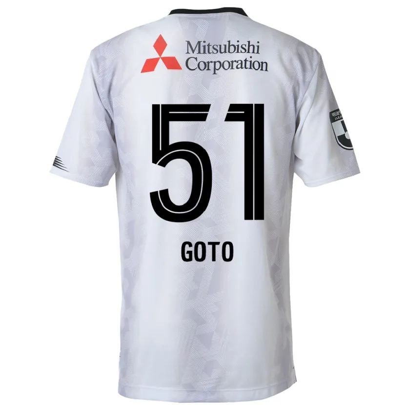 Danxen Enfant Maillot Wataru Goto #51 Blanc Noir Tenues Extérieur 2024/25 T-Shirt