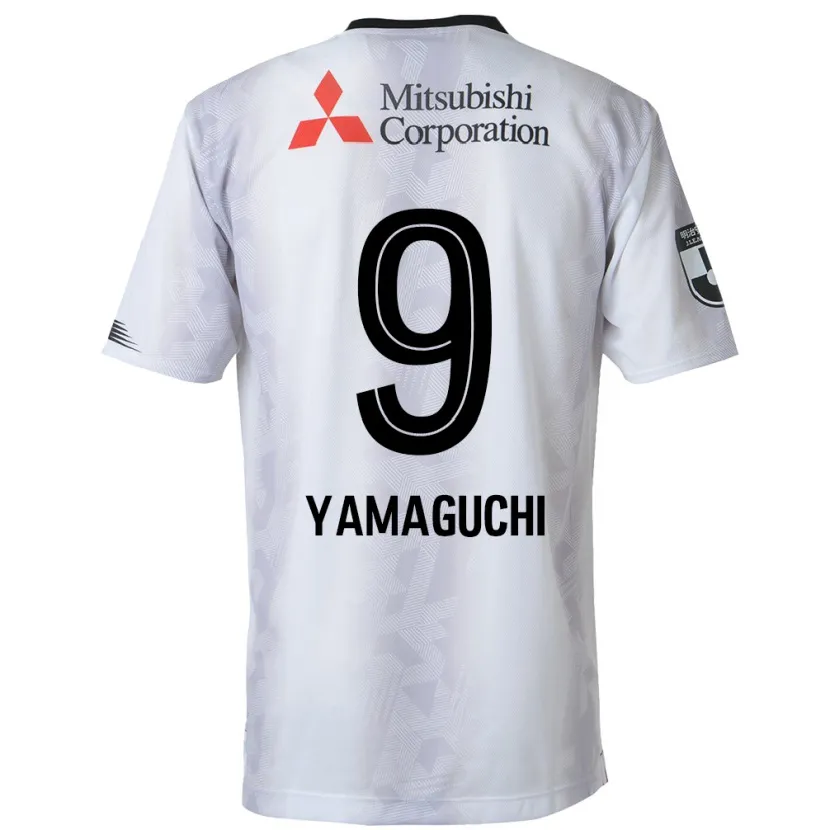 Danxen Enfant Maillot Taiyo Yamaguchi #9 Blanc Noir Tenues Extérieur 2024/25 T-Shirt