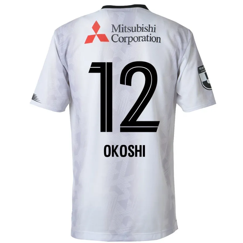 Danxen Enfant Maillot Yutaha Okoshi #12 Blanc Noir Tenues Extérieur 2024/25 T-Shirt