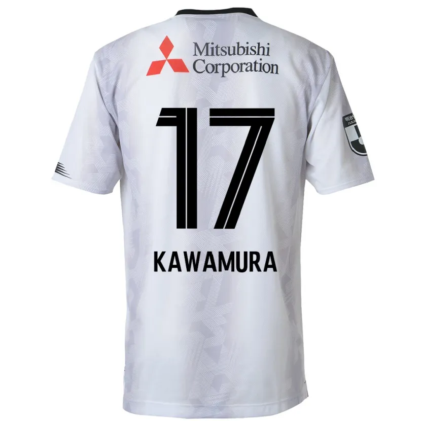 Danxen Enfant Maillot Riku Kawamura #17 Blanc Noir Tenues Extérieur 2024/25 T-Shirt