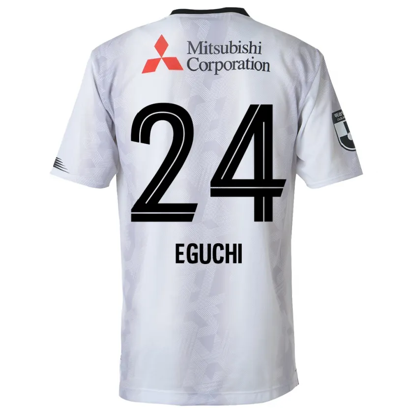 Danxen Enfant Maillot Kaito Eguchi #24 Blanc Noir Tenues Extérieur 2024/25 T-Shirt