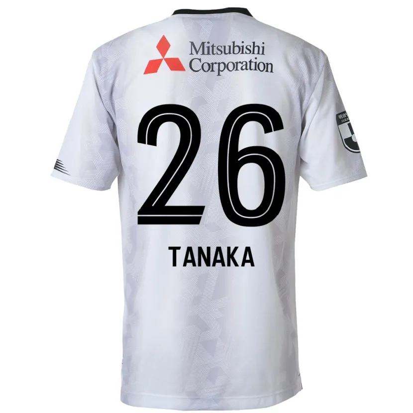 Danxen Enfant Maillot Haruto Tanaka #26 Blanc Noir Tenues Extérieur 2024/25 T-Shirt