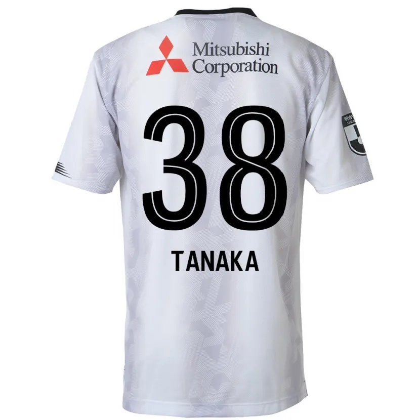 Danxen Enfant Maillot Kio Tanaka #38 Blanc Noir Tenues Extérieur 2024/25 T-Shirt