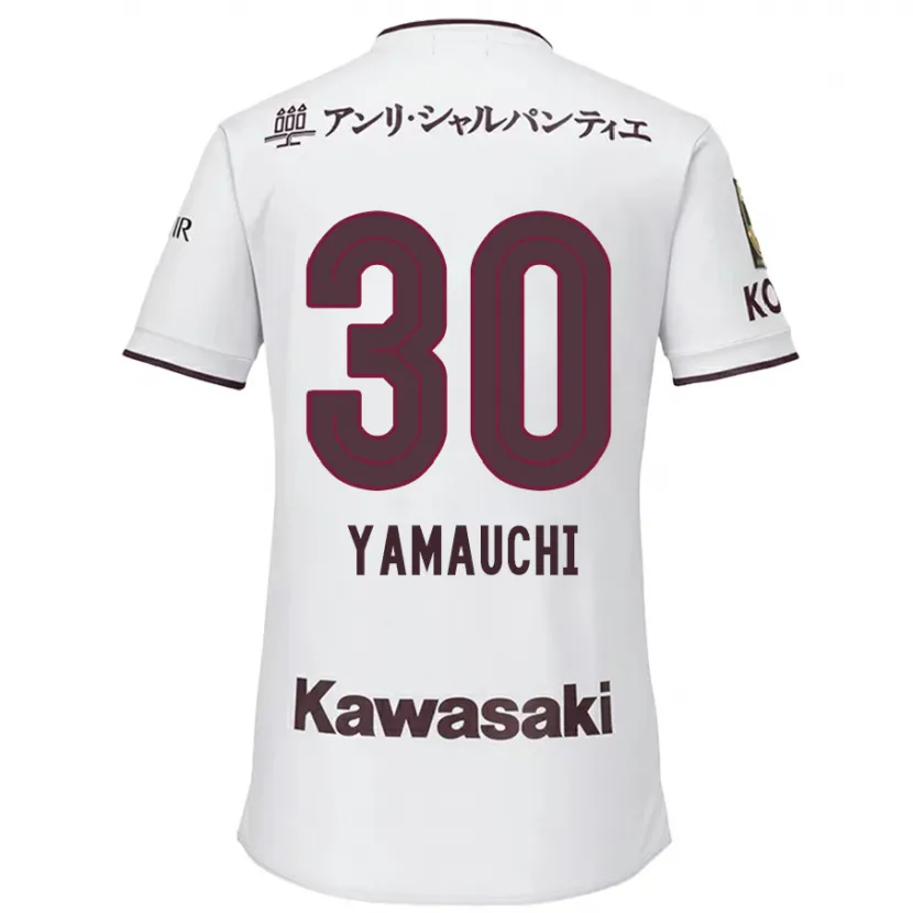 Danxen Enfant Maillot Kakeru Yamauchi #30 Blanc Rouge Tenues Extérieur 2024/25 T-Shirt