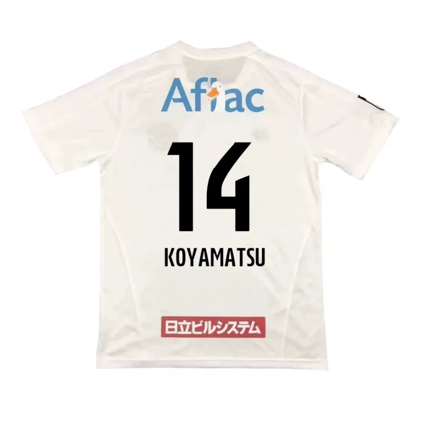 Danxen Enfant Maillot Tomoya Koyamatsu #14 Blanc Noir Tenues Extérieur 2024/25 T-Shirt