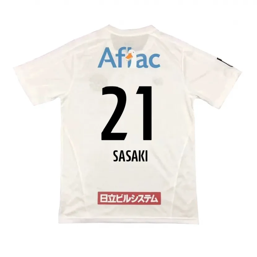 Danxen Enfant Maillot Masato Sasaki #21 Blanc Noir Tenues Extérieur 2024/25 T-Shirt