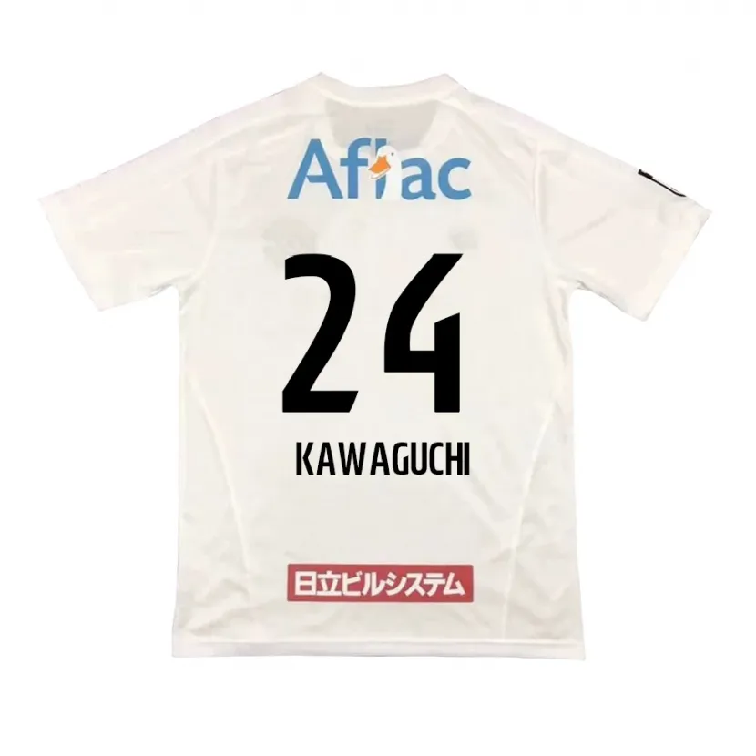 Danxen Enfant Maillot Naoki Kawaguchi #24 Blanc Noir Tenues Extérieur 2024/25 T-Shirt