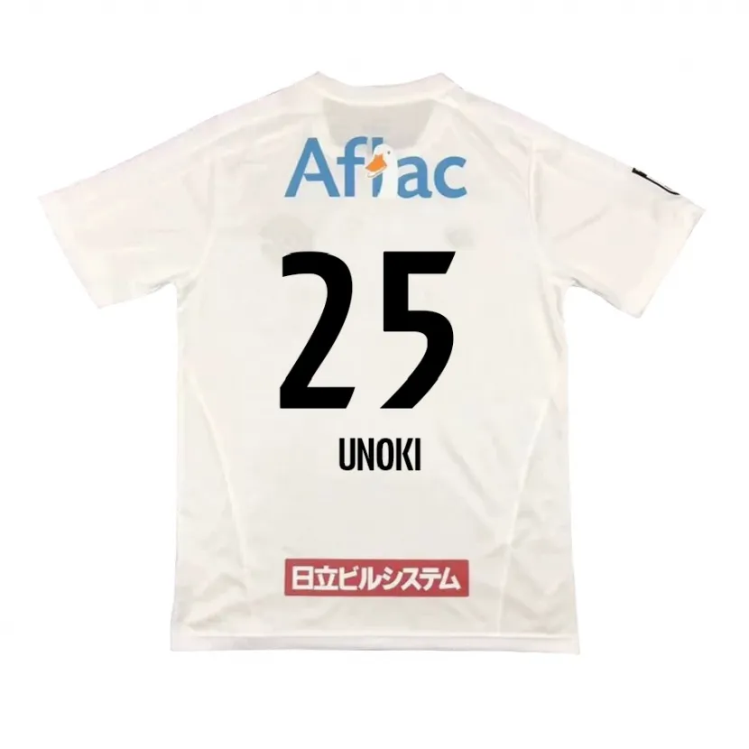 Danxen Enfant Maillot Fumiya Unoki #25 Blanc Noir Tenues Extérieur 2024/25 T-Shirt