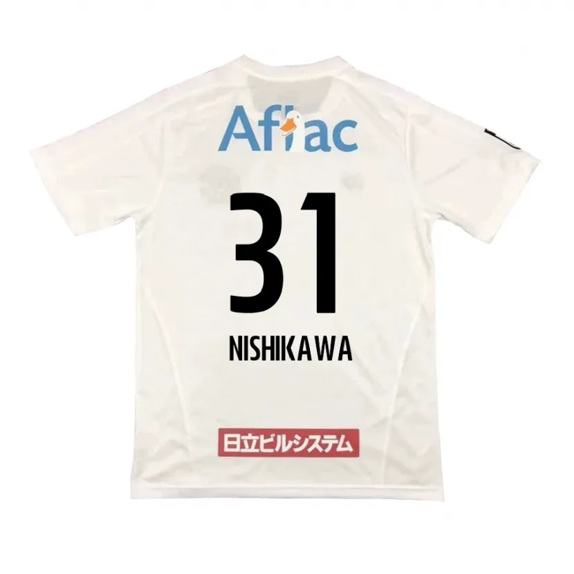 Danxen Enfant Maillot Genki Nishikawa #31 Blanc Noir Tenues Extérieur 2024/25 T-Shirt