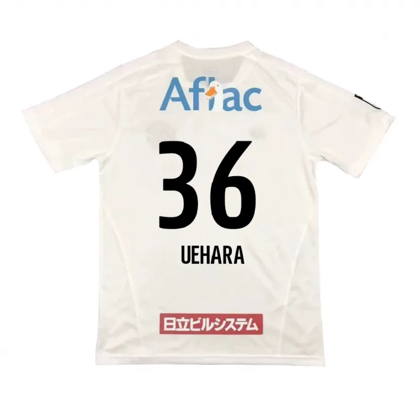 Danxen Enfant Maillot Reo Uehara #36 Blanc Noir Tenues Extérieur 2024/25 T-Shirt