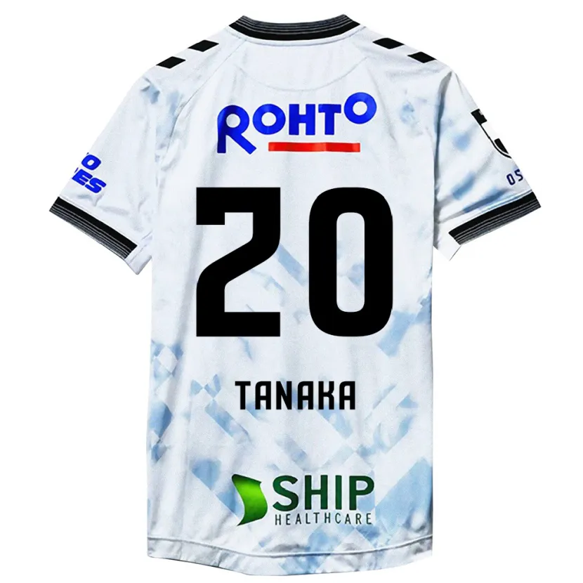 Danxen Enfant Maillot Hyoga Tanaka #20 Blanc Noir Tenues Extérieur 2024/25 T-Shirt