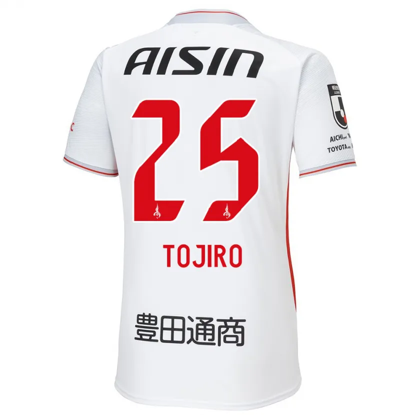 Danxen Enfant Maillot Tojiro Kubo #25 Blanc Jaune Rouge Tenues Extérieur 2024/25 T-Shirt