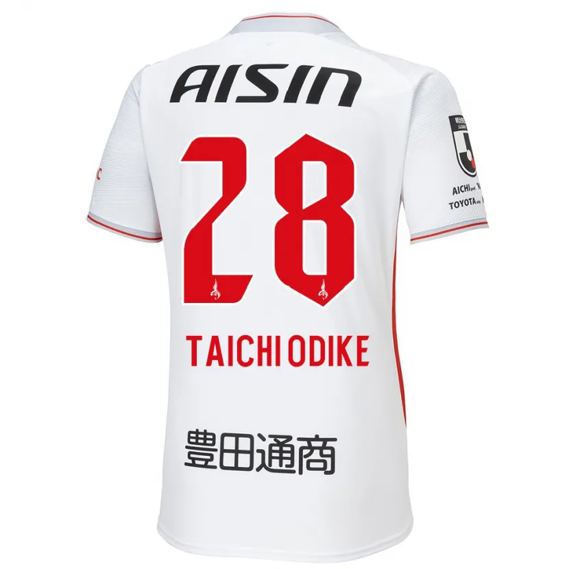 Danxen Enfant Maillot Chisom Taichi Odike #28 Blanc Jaune Rouge Tenues Extérieur 2024/25 T-Shirt