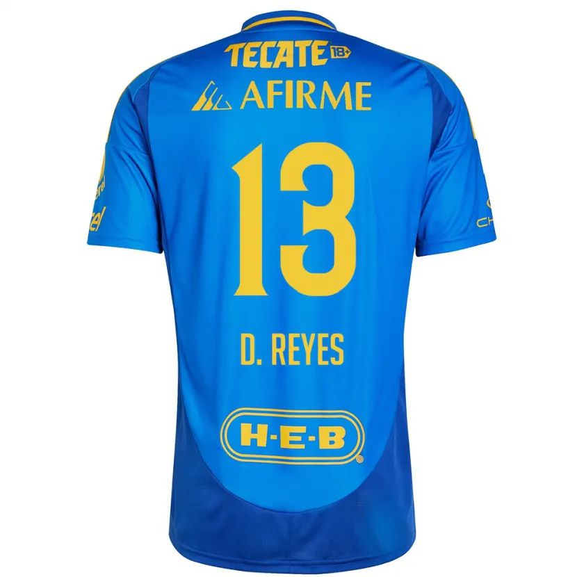 Danxen Enfant Maillot Diego Reyes #13 Bleu Jaune Tenues Extérieur 2024/25 T-Shirt