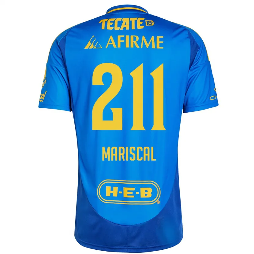 Danxen Enfant Maillot Kevin Mariscal #211 Bleu Jaune Tenues Extérieur 2024/25 T-Shirt