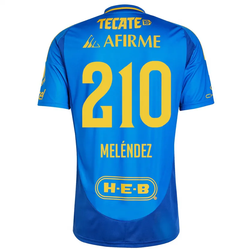 Danxen Enfant Maillot Marcelo Meléndez #210 Bleu Jaune Tenues Extérieur 2024/25 T-Shirt