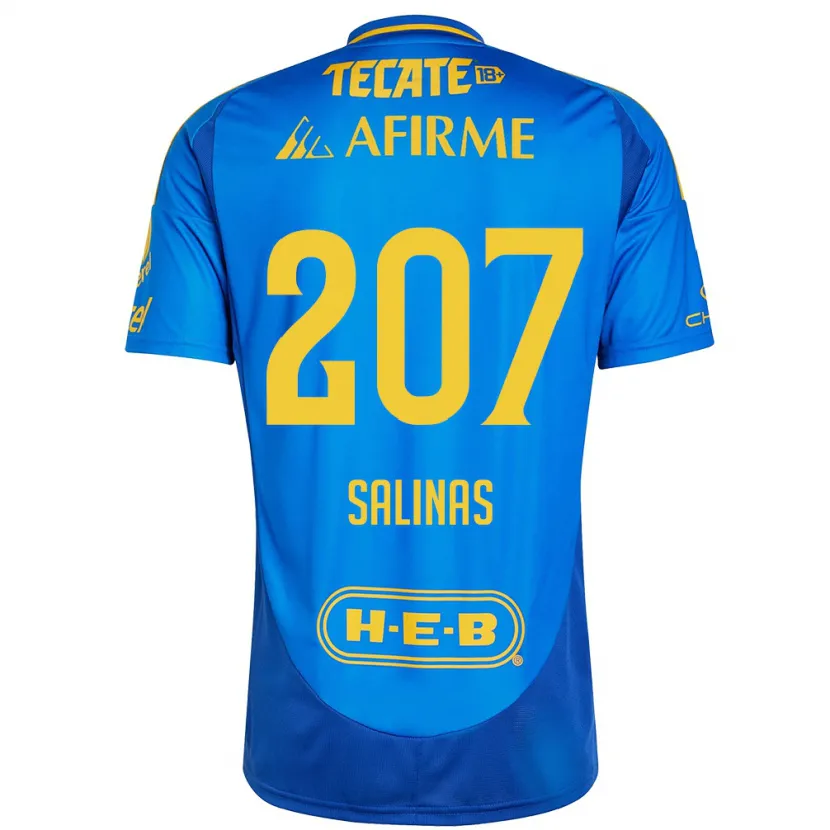 Danxen Enfant Maillot Marcelo Salinas #207 Bleu Jaune Tenues Extérieur 2024/25 T-Shirt