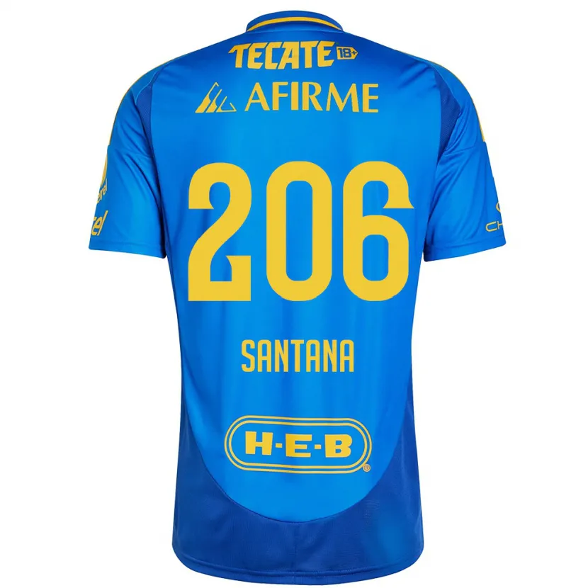 Danxen Enfant Maillot Joel Santana #206 Bleu Jaune Tenues Extérieur 2024/25 T-Shirt