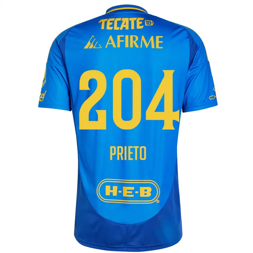 Danxen Enfant Maillot Leonel Prieto #204 Bleu Jaune Tenues Extérieur 2024/25 T-Shirt