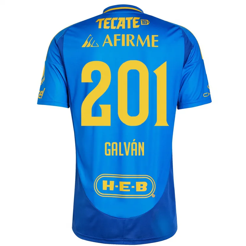 Danxen Enfant Maillot Isac Galván #201 Bleu Jaune Tenues Extérieur 2024/25 T-Shirt