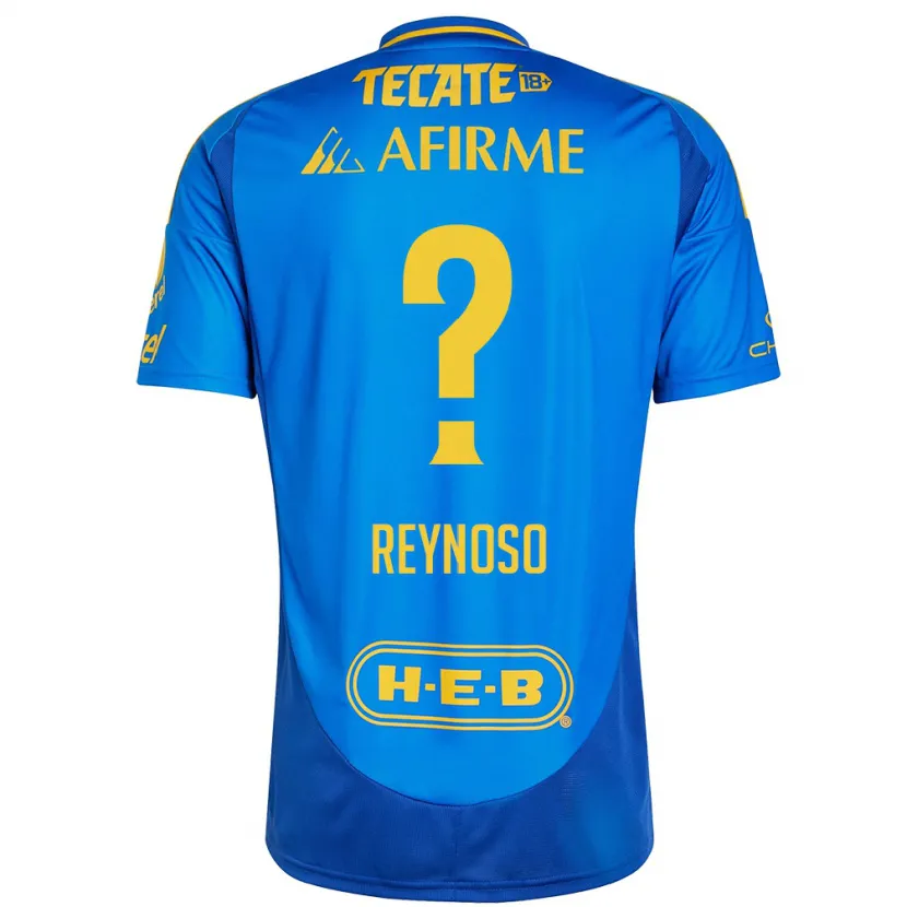 Danxen Enfant Maillot Omar Reynoso #0 Bleu Jaune Tenues Extérieur 2024/25 T-Shirt