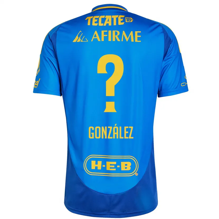 Danxen Enfant Maillot Fernando González #0 Bleu Jaune Tenues Extérieur 2024/25 T-Shirt